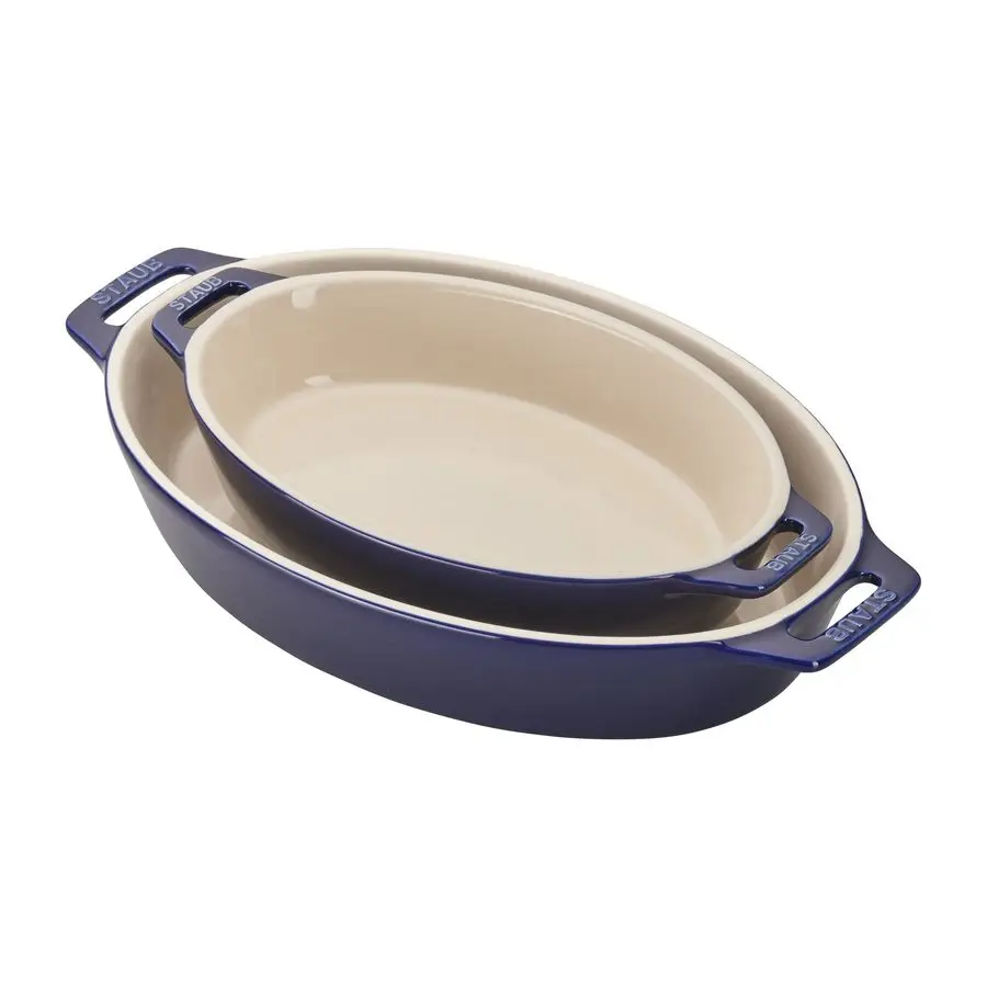 

Ceramic Oval Baking Dish Set, 2piece, Dark Blue