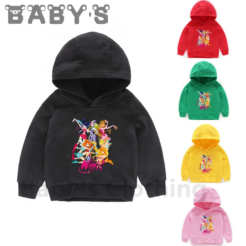 

The Winx Butterfly Fairy Cartoon Kawaii Kids Hooded Hoodies Baby Boys Girls Cotton Sweatshirts Children Pullover Clothes,KMT5425