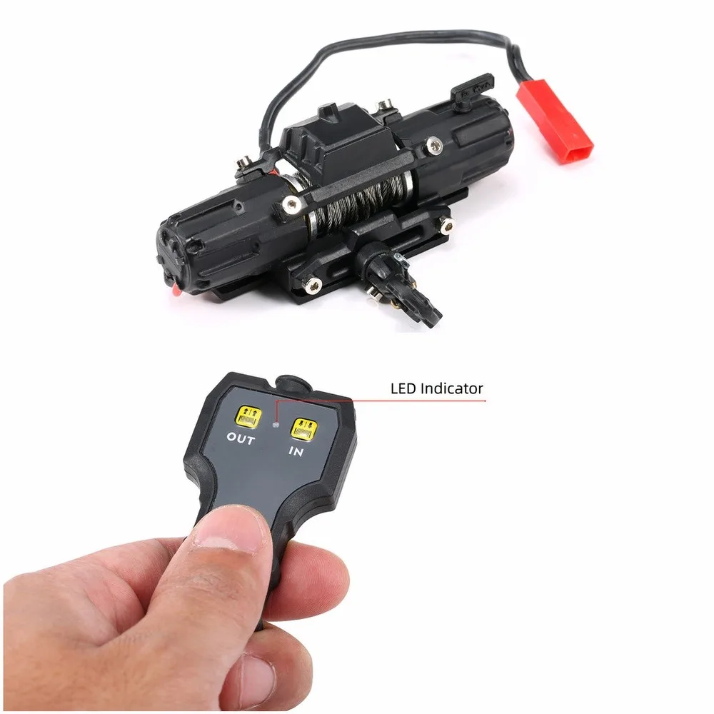 RC Dual Motors Automatic Winch Wireless Remote Controller System for 1:10 RC Crawler Car Axial SCX10 90046 Traxxas TRX4 TRX6