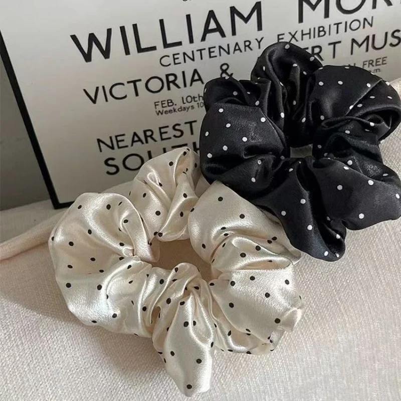 

Polka Dot Large Intestine Hair Circle Women high-end Sense Ponytail Head Rope Fabric Hair Ring Hair Accessories Women