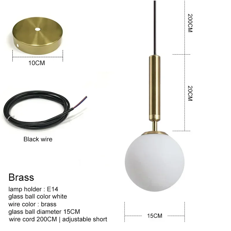Moderne glazen hanglampen voor slaapkamer, bar, hanglampen, keukenarmaturen, eetkamer, decoratie, thuislamp, bal, lampenkap