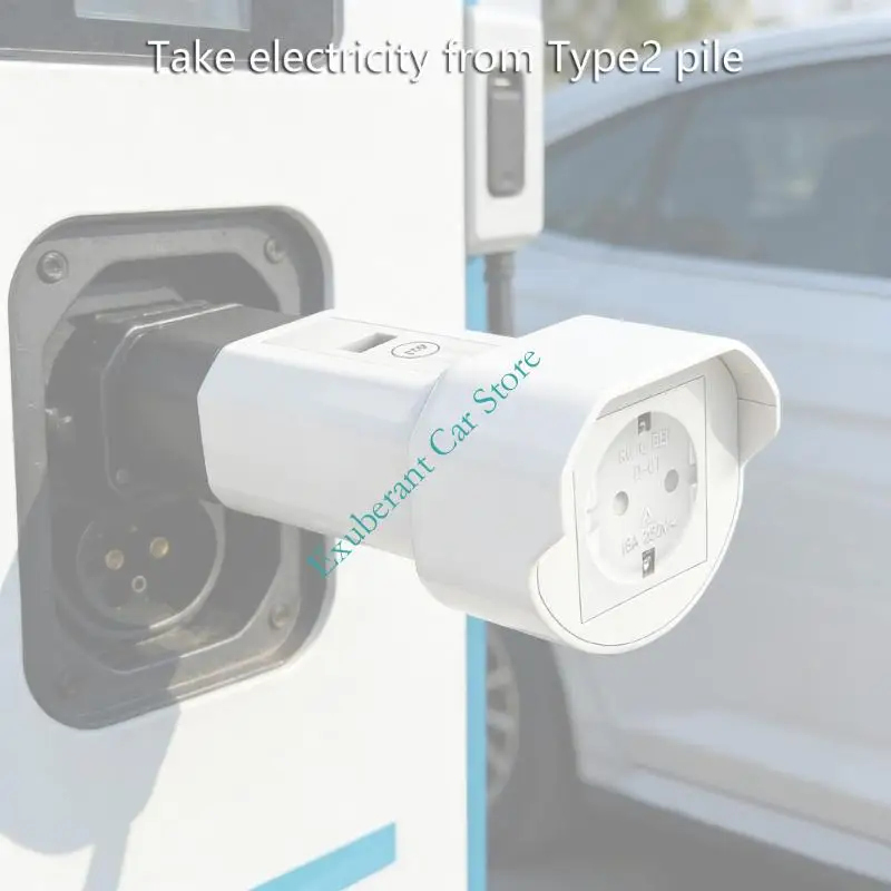 Type 2 To UK Socket Adapter Power Off Button For Spark Operation Display For Electric Scooter Charging