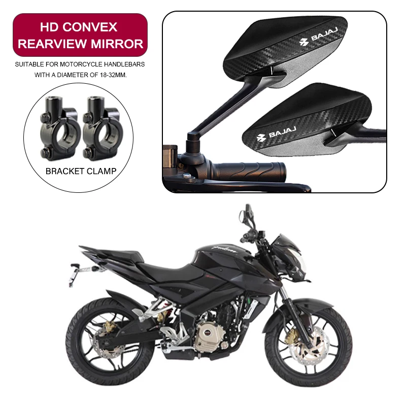 Espejo retrovisor para motocicleta, espejos retrovisores, espejo lateral reflectante para Bajaj Dominar 400 Dominar250 Pulsar 200 NS 200 RS AS