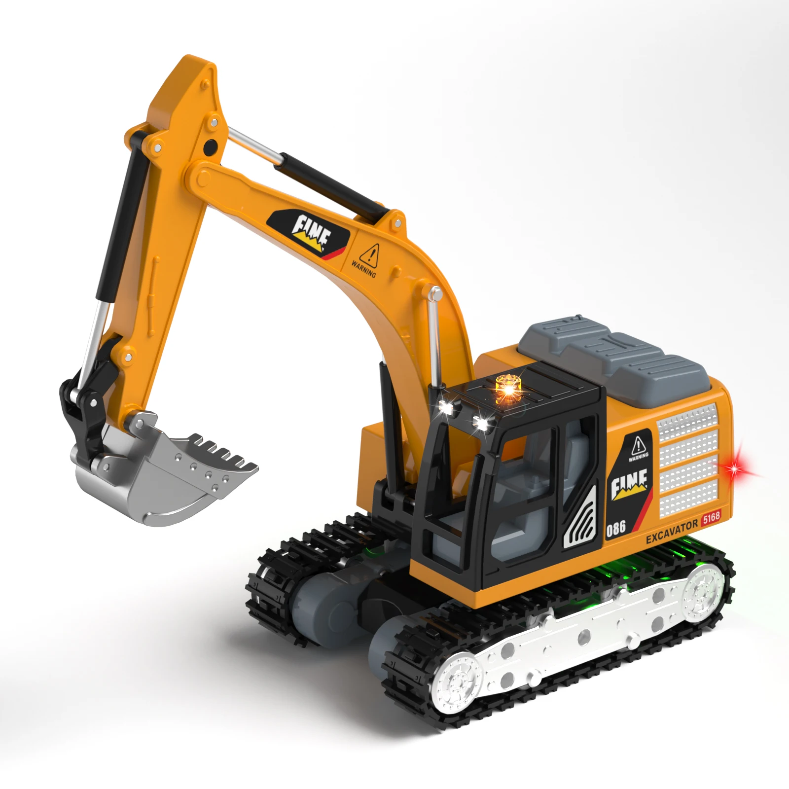 Mini RC Excavator Toy , Construction Vehicle with Light & Sound, 270° Rotating Crawler Excavator  Engineering with Metal Shovel