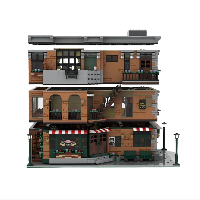 MOC 4653PCS Gebäude Modulare Street View Wohnung Kleine Partikel Bausteine Montage Spielzeug Modell Set Weihnachten Geschenk