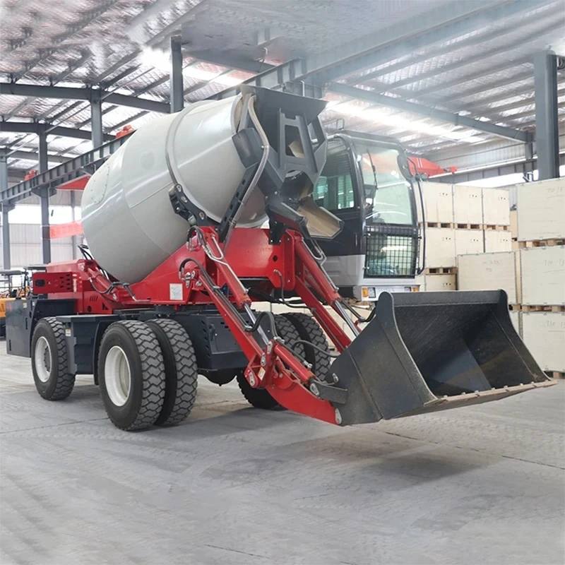 Mobile Mini Self Loading Concrete Mixer Truck 0.5m 3.5cbm High Efficiency Engine & Pump