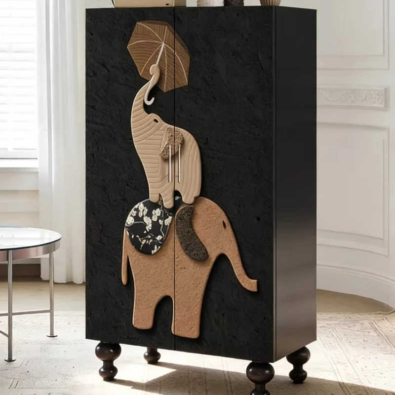 

French antique wardrobe household bedroom bedside cabinet storage double door entrance wall locker