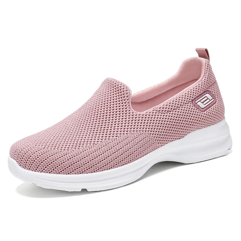 Spring Women Pink Vulcanized Shoes High Quality Female Sneakers Slip on Flats Loafers Plus Size 41 Walking Flat Shoes Women