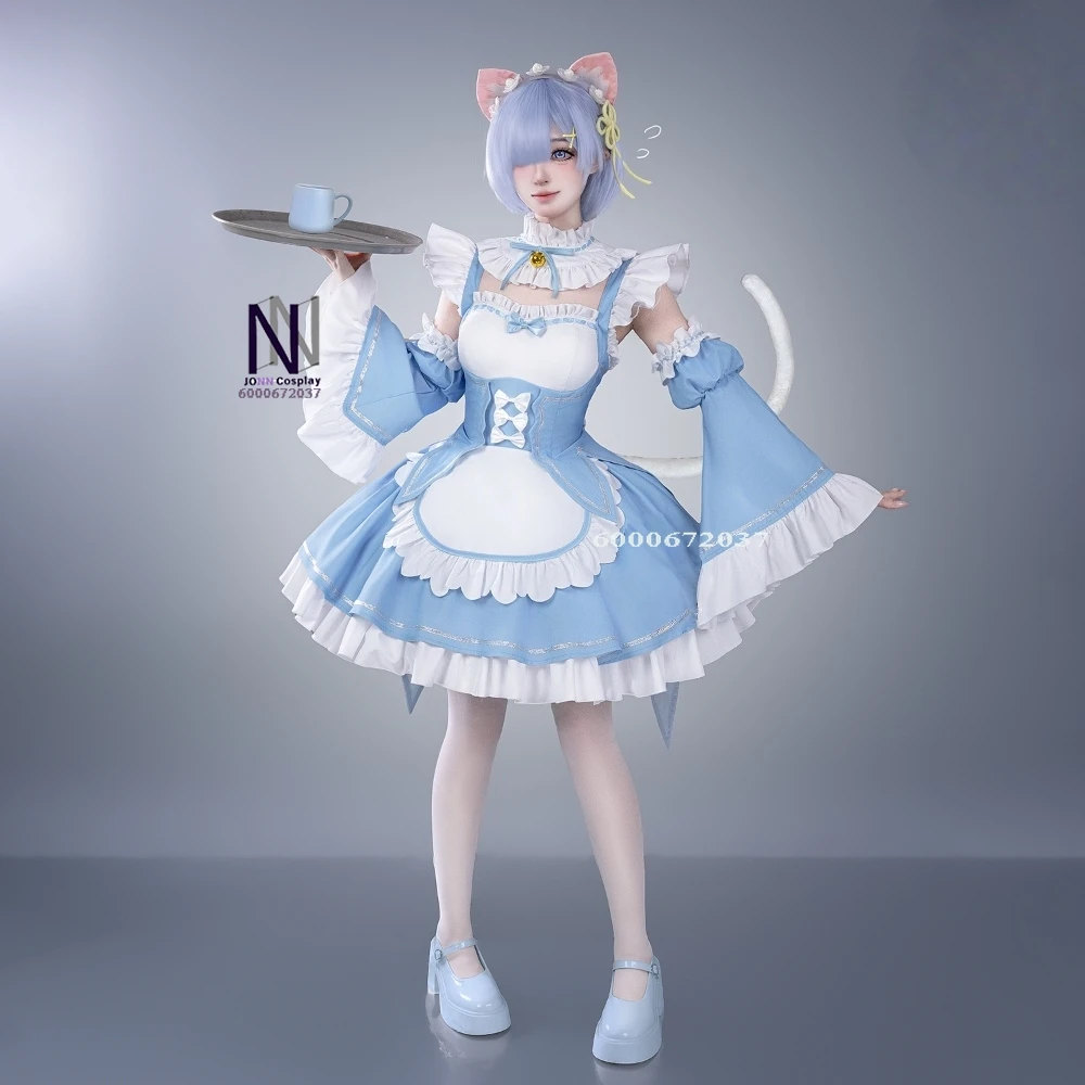 

2025 RolePlay Re:Zero Cosplay Costume Anime Rem Role Playing High-quality Blue Cute Maid Uniform Dress For Women Comic Con Party