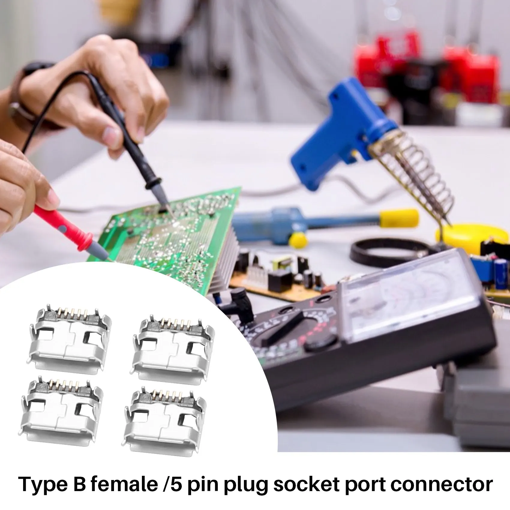 10 Pcs Type B Micro-USB Female 5 Pin Jack Port Socket Connector Repair PartsT98C