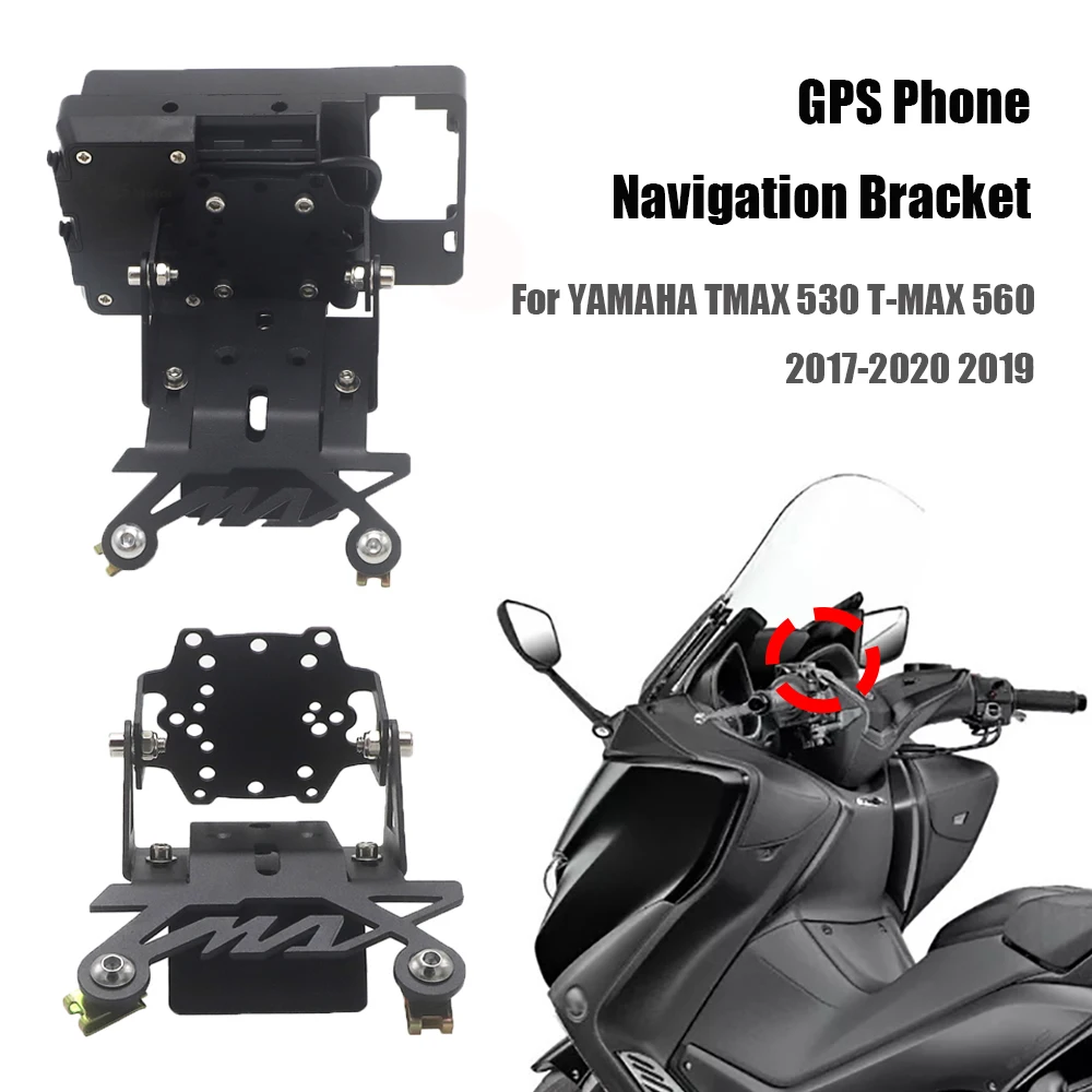 Motorcycle Windscreen GPS Phone Navigation Bracket USB Charging Mounting Holder For YAMAHA TMAX 530 T-MAX 560 2017-2020 2019