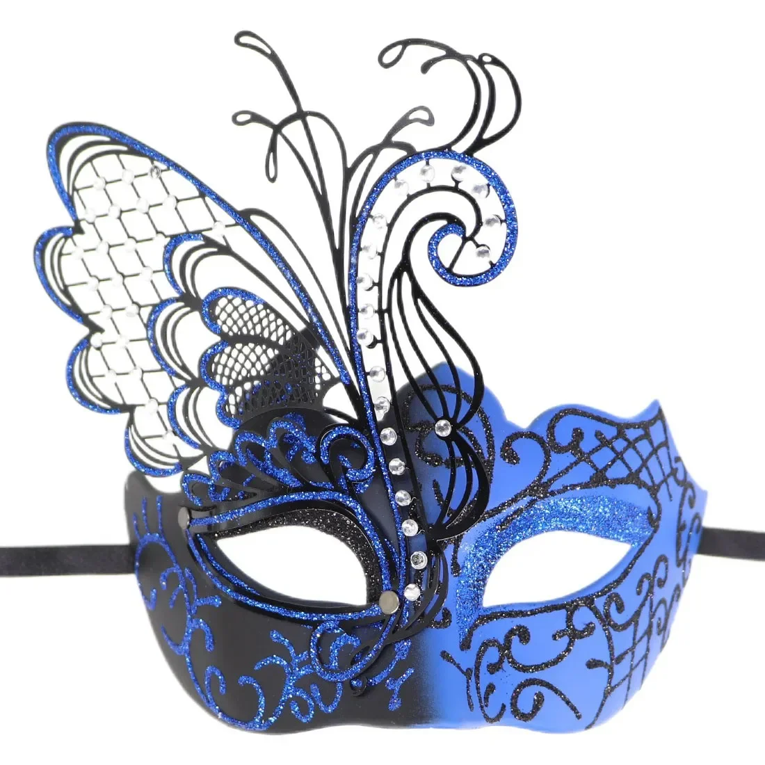 Masque de masade de luxe de papillon de fer en métal pour des femmes sexy, masques de boîte de nuit, Halloween, carnaval, spectacle de Pâques, fête