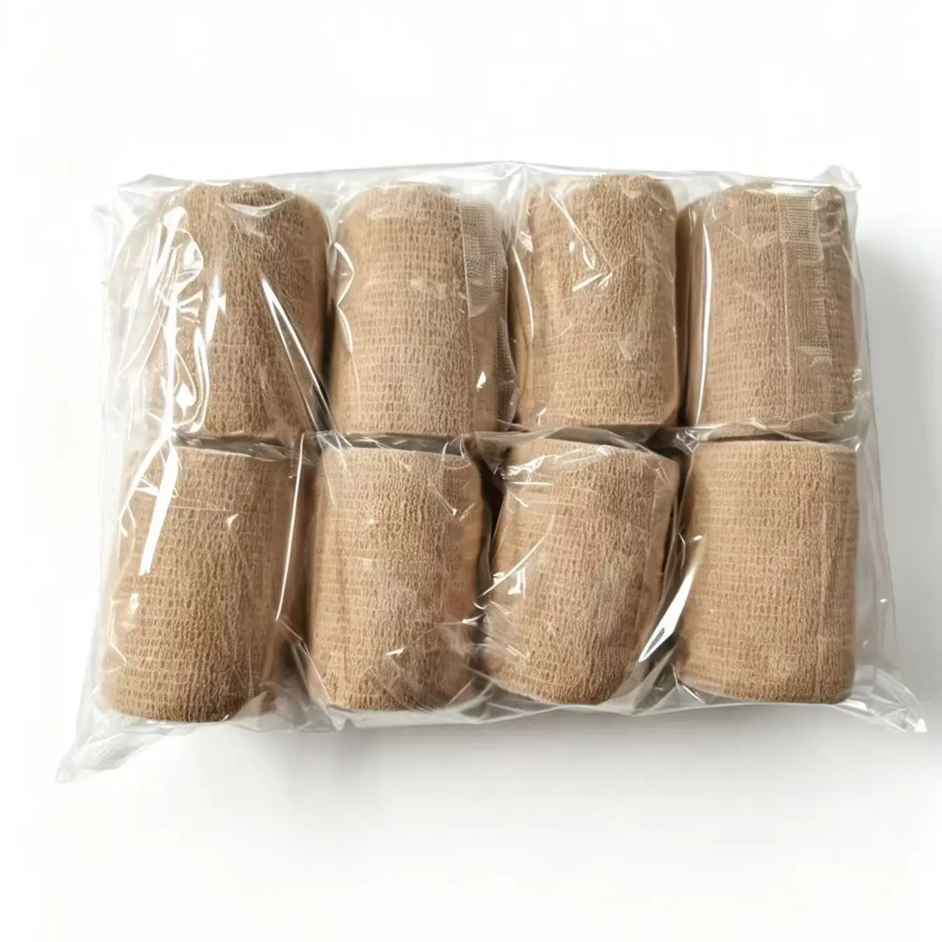 A pack of self-adhesive bandages contains eight pieces.