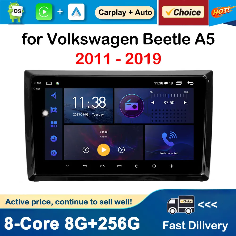 

Car Radio Multimedia Player for Volkswagen Beetle A5 2011 - 2019 Android OS GPS Navigation 4G Audio DSP Stereo IPS Touch Screen