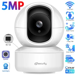 Telecamere di sorveglianza WiFi da 5 MP Tracciamento umanoide per interni PTZ H.265 Protezione per la sicurezza della casa intelligente Baby Monitor Scheda SD audio Telecamera IP CamHipro