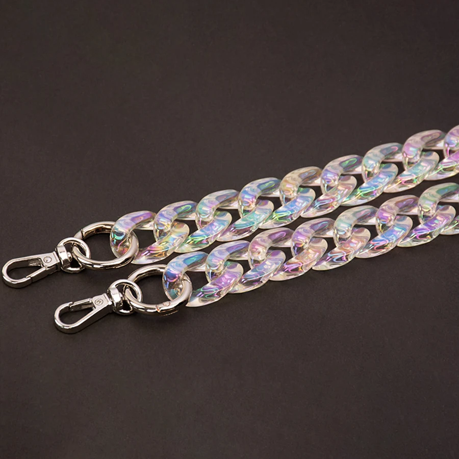 DIY Chunky Acrylic Chains Strap For Handbag Shoulder Crossbody Bag Clear Big Resin Chain For Jewelry AB Colorful Bag Accessories