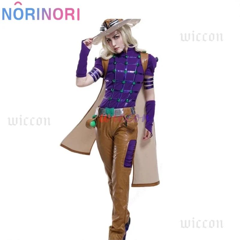 

❤2026✚JoJo Spin Master Gyro Zeppli Cosplay Costume Spin Master Zeppli Cosplay Full Set Wig With Hat And Cloak For Halloween Cos◀