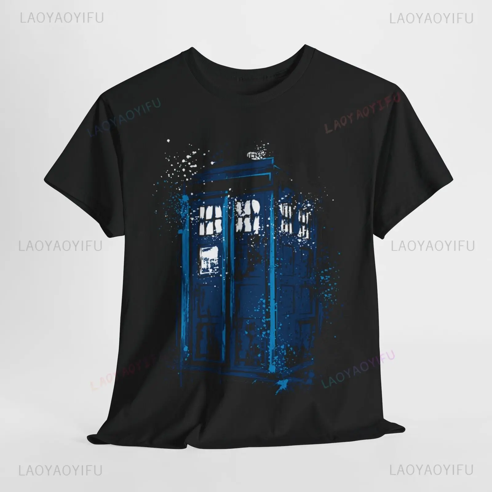 New Arrival Dr Who Tardis Novelty Printed Cotton Tee Fashion Casual Streetwear Hip-hop Hipster Loose O-neck Hot Sale Tops Tshirt