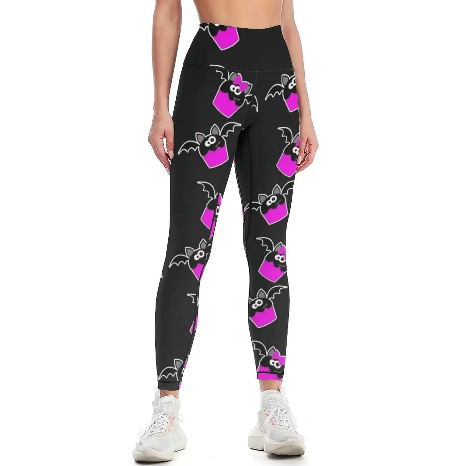 

Halloween Bat Cake Couple Pack Pink Halloween Bat Cake Meme Leggings sportswear gym Women's trousers Womens Leggings