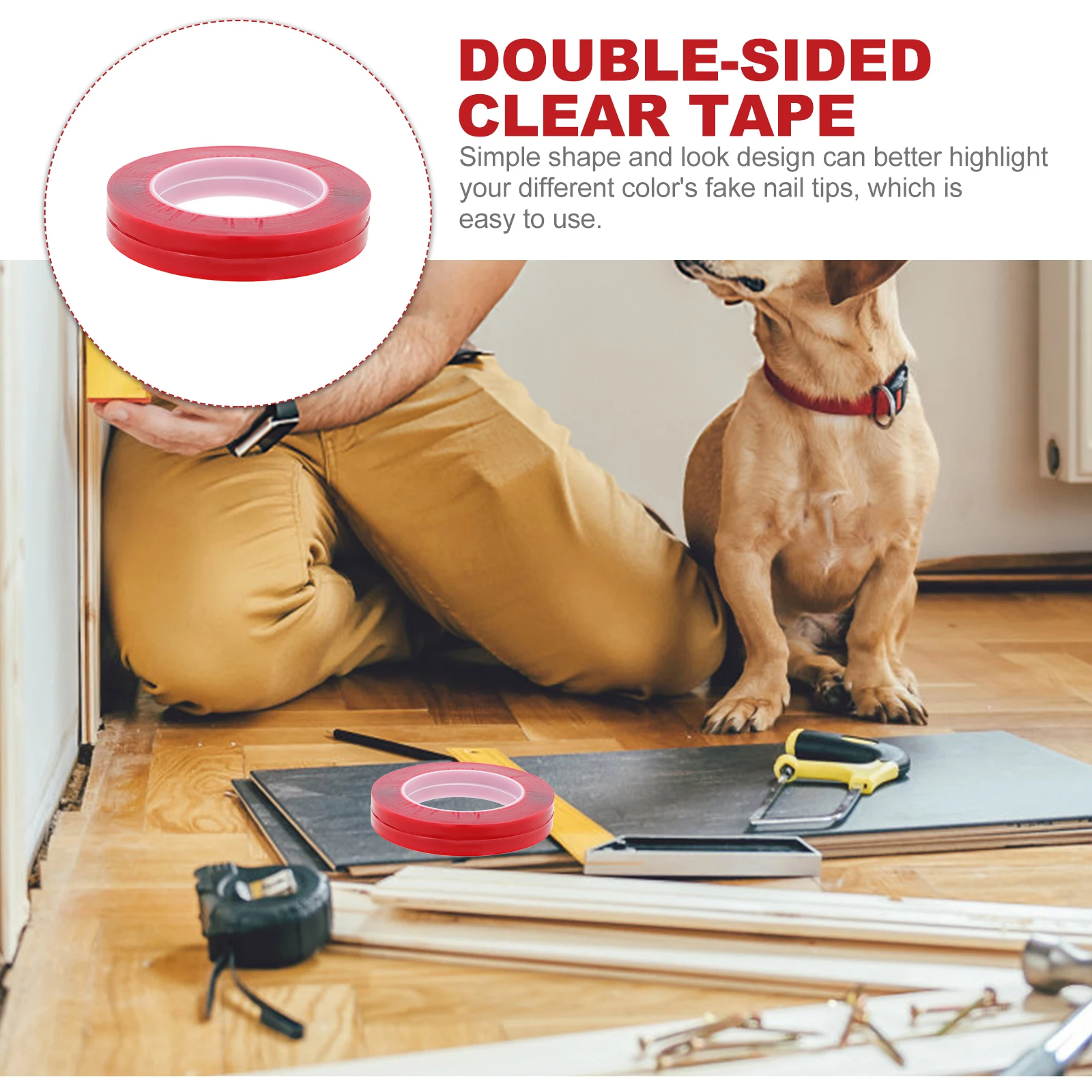 

2 Rolls Strong Clear Tape for Nail Display Board Tapes and Convenient Usage Nail Tapes Manicure Display Tape