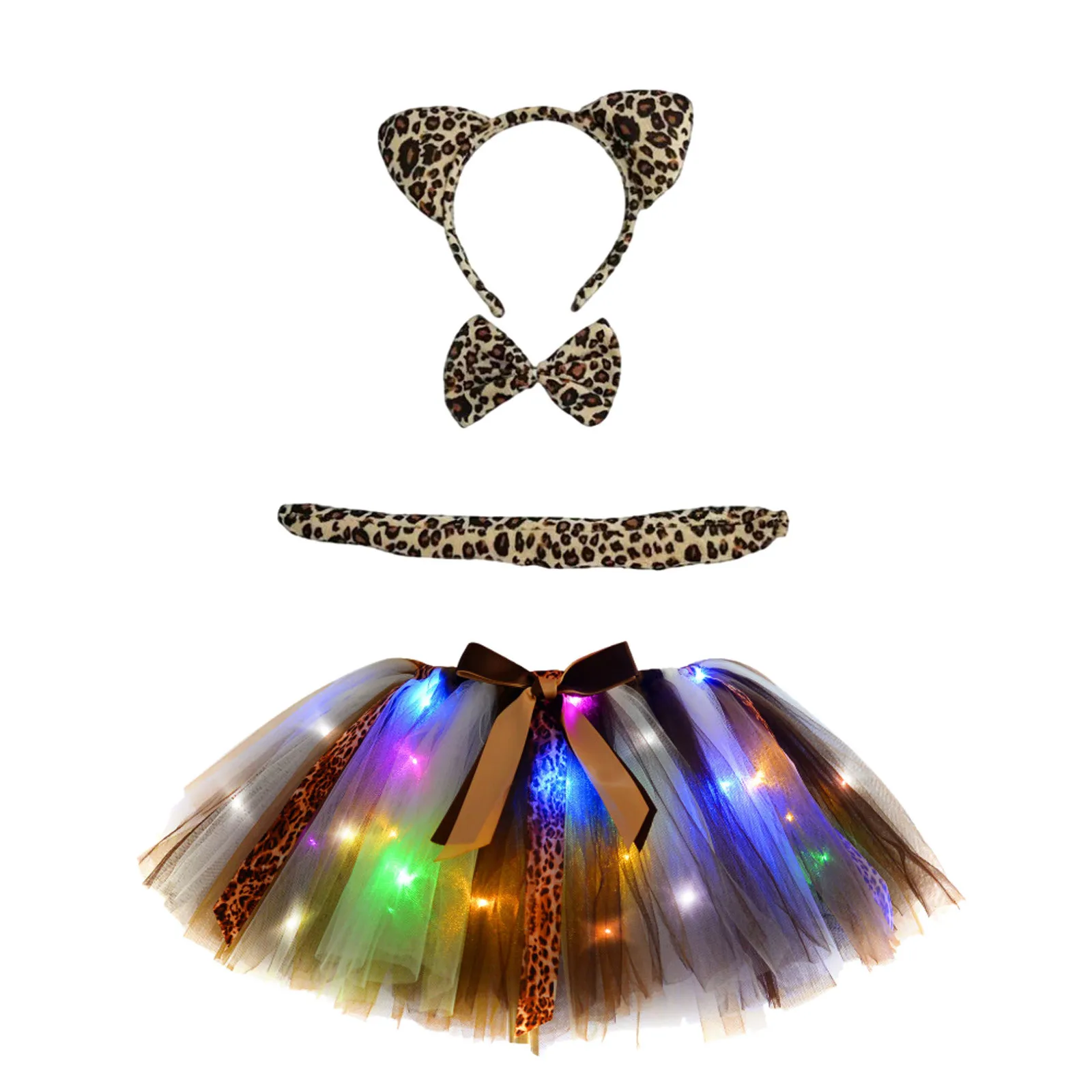 Led Lighs Giraffe Zebra Deer Tutu Skirt For Baby Kids Halloween Christmas Dress Up Costumes For Kids Fluffy Ballet Tutus Outfit