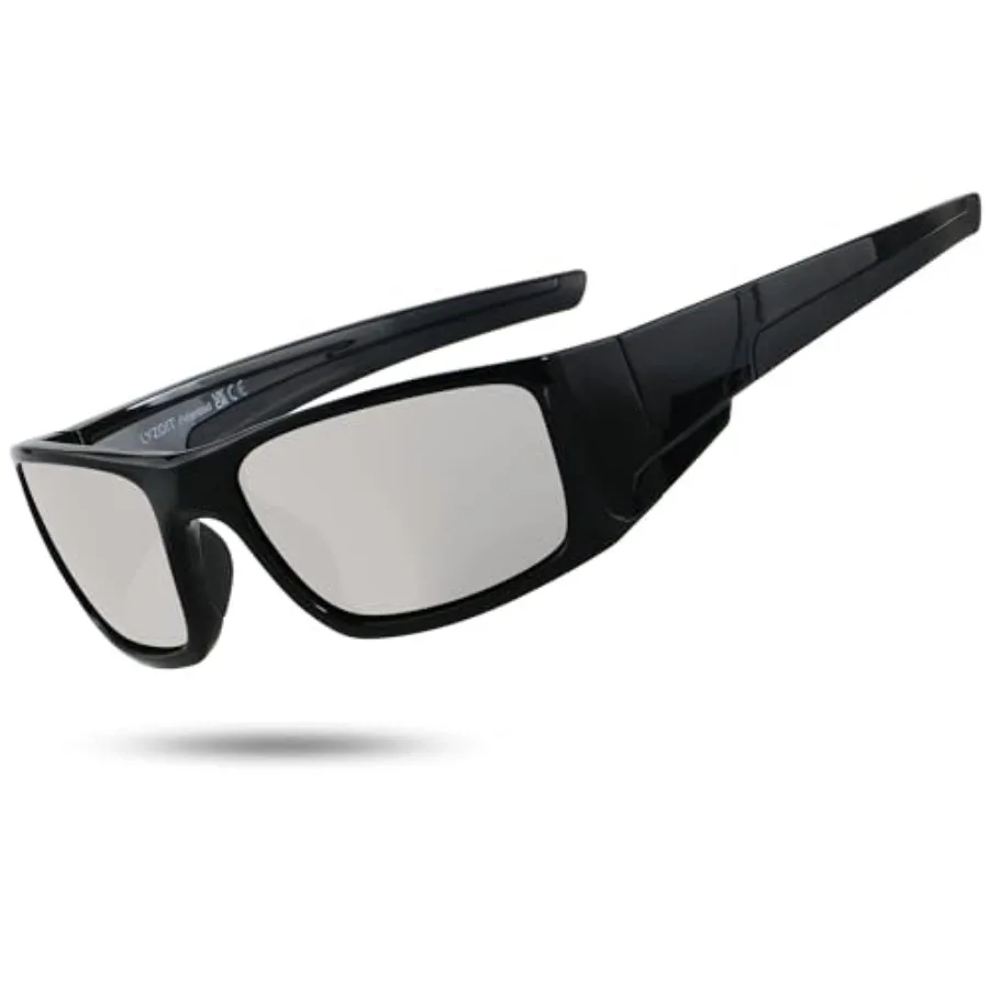 

Polarized Sports Sunglasses for Men Women Wrap Around Unbreakable Frame Driving Fishing Cycling Running