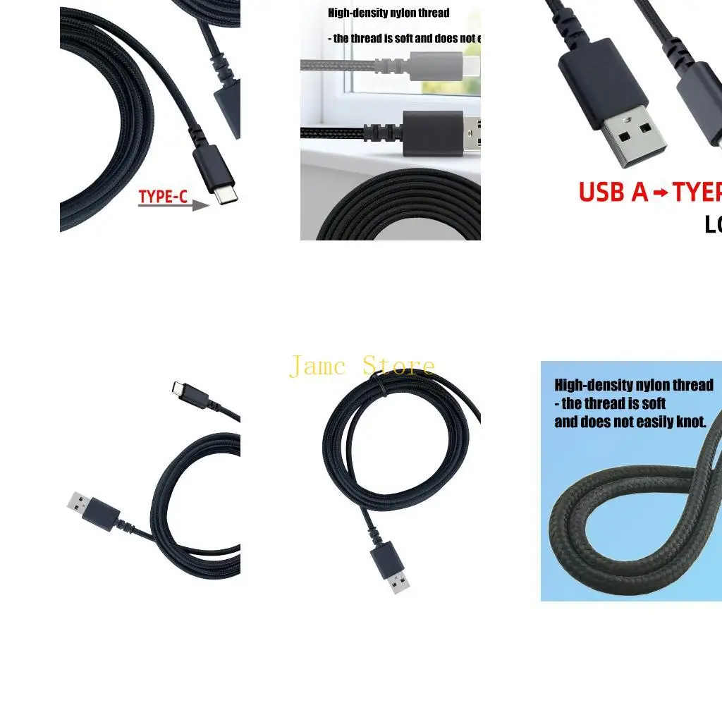 LX0B High Speed USB Type C Connectors Cable for Keyboard and Mouse 2Meters Black