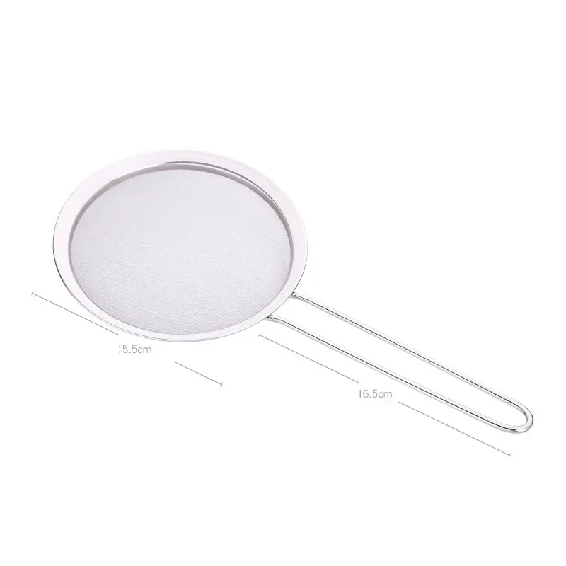 1Pc Large Stainless Steel Fine Mesh Food Strainer for Kitchen Cooking Oil Filter Skimming Grease Foam Gravy Kitchen Skimmer