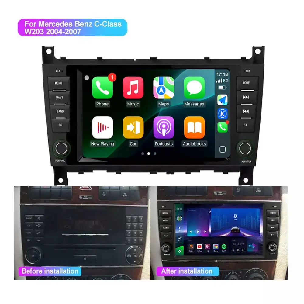 

STLFFor Benz CLK CLC G-Class W203 4-64G Android 13 Wireless Carplay Android Auto Car Stereo Radio GPS Wifi