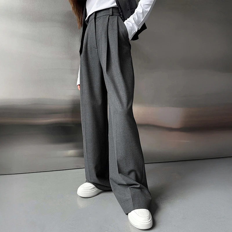 

Tornova Women's Straight Suit Trousers Drooping Loose Elegant Office Lady Long Pants 2025 Fashion New High Waist Female Trousers