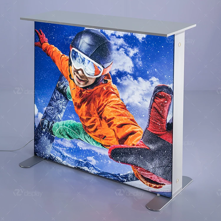 Custom Graphic Portable SEGO Popup LED Backlit Expo Exhibition Event  Trade Show Booth Standing Table