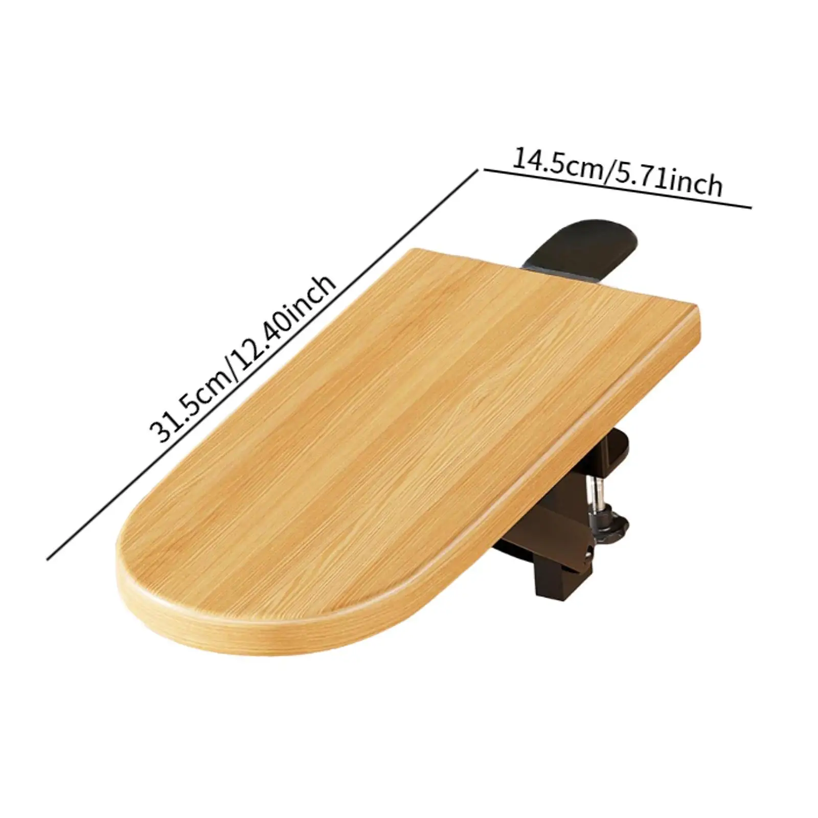 Density Board Desk Extender Tray Adjustable Height Foldable Clamp on Shelf Organizer for Workspace and Computer Table