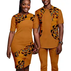 Vêtements Africains Assortis pour Couple, Imprimé Turque, Baya, Robes Slim aux Hanches, Bazin Riche, Tenues pour Hommes, Dashiki, Vêtements d'Été Y22C086