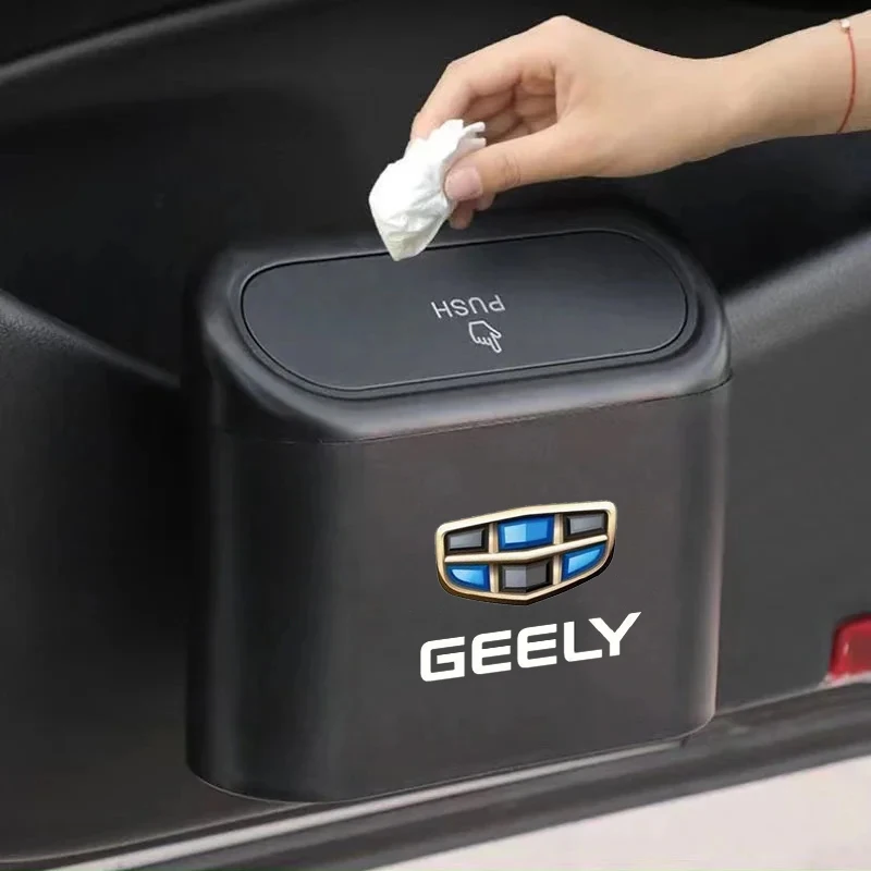 ถังขยะรถยนต์แขวนขยะฝุ่นกล่องเก็บสําหรับ Geely Ttugella เรขาคณิต C Coolray EMGRAND Atlas Pro EC7 GX3 GX7