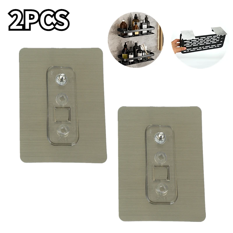 2PCS Wall Mounted Waterproof Hooks Punch-Free Screw Stickers Non-Marking Bathroom Storage Plastic Mop Holder Kitchen Storage