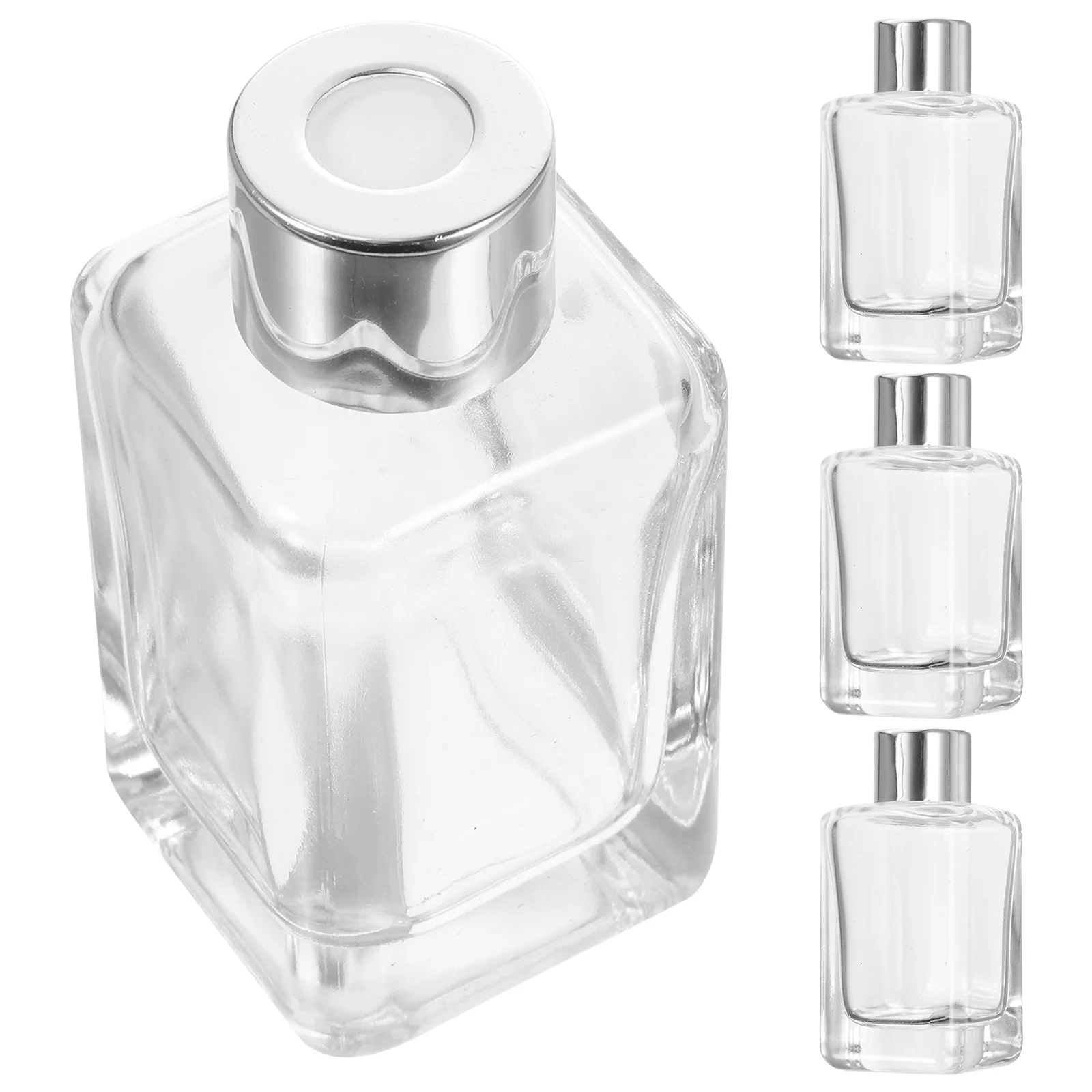 

4Pcs Glass Diffuser Bottles Car Perfume Organizer Essential Oils Refillable Clear Perfume Storage Bottles Leak Proof