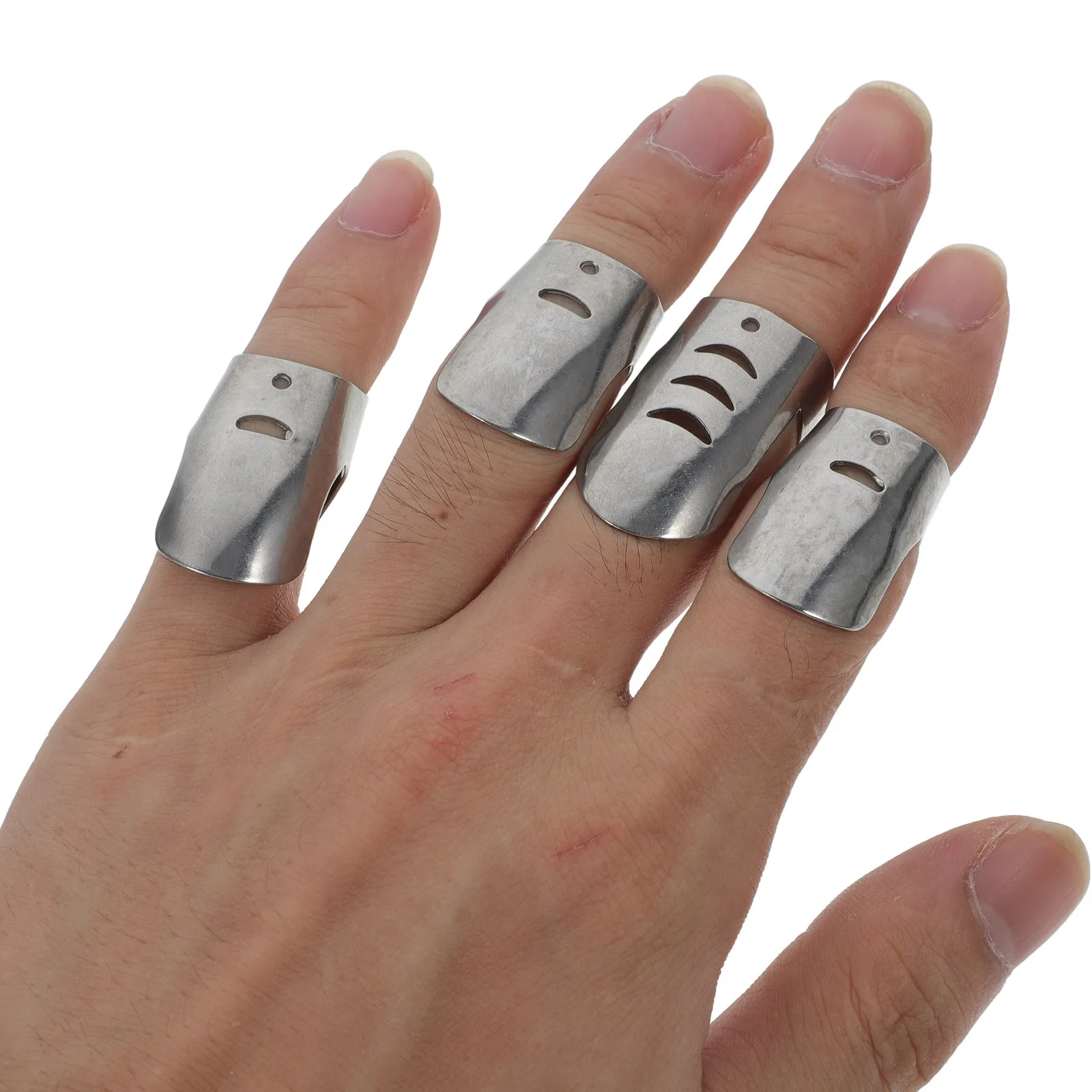 

1 set 1 Set Stainless Steel Protector For Cutting, Reusable Kitchen Hand Guard, Compact Vegetable Chopping Tool, Durable Finger