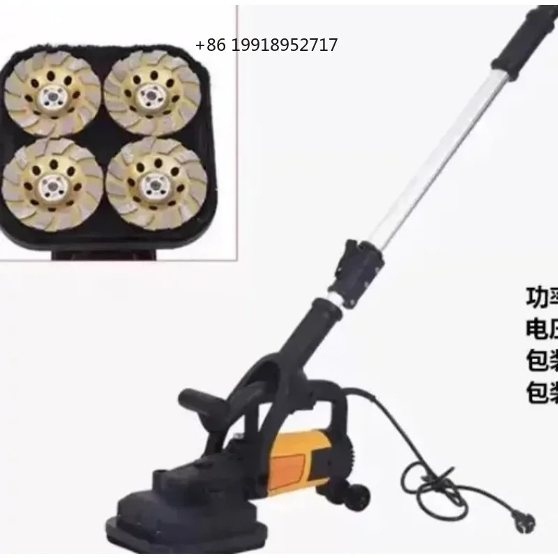 3800W Handheld Rough Grinder Dust-free Plasterer Long Rod Polishing Floor Grinder Concrete Grinding Machine JJ326