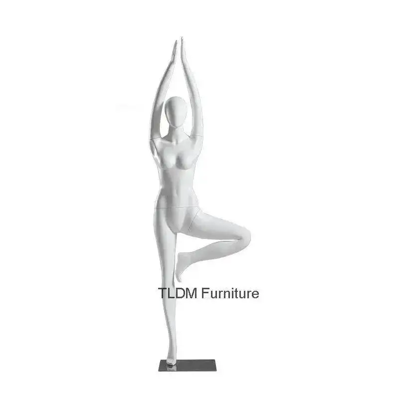 

Exercise Female Yoga Full Body Clothing Mannequins Display Rack Clothing Store Female Model for Women's Clothing with Metal Base