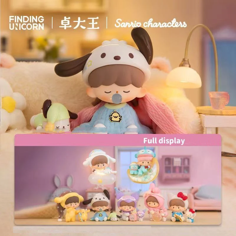 

Authentic Zzoton X Sanrio Characters Before Bedtime Series Blind Box Toys Cute Hello Kitty Kuromi Model Toys Anime Figure Dolls