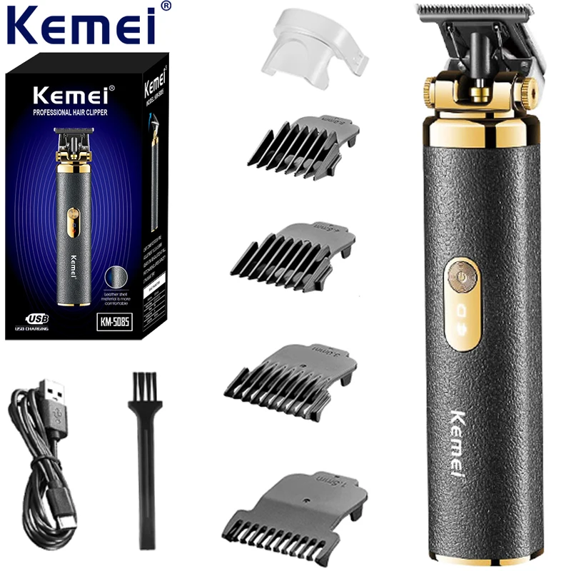 KM-5085 Rechargeable Waterproof Body Beard Trimmer Hair Clippers Cordless Barber Grooming Sets Hair Trimmer for Men