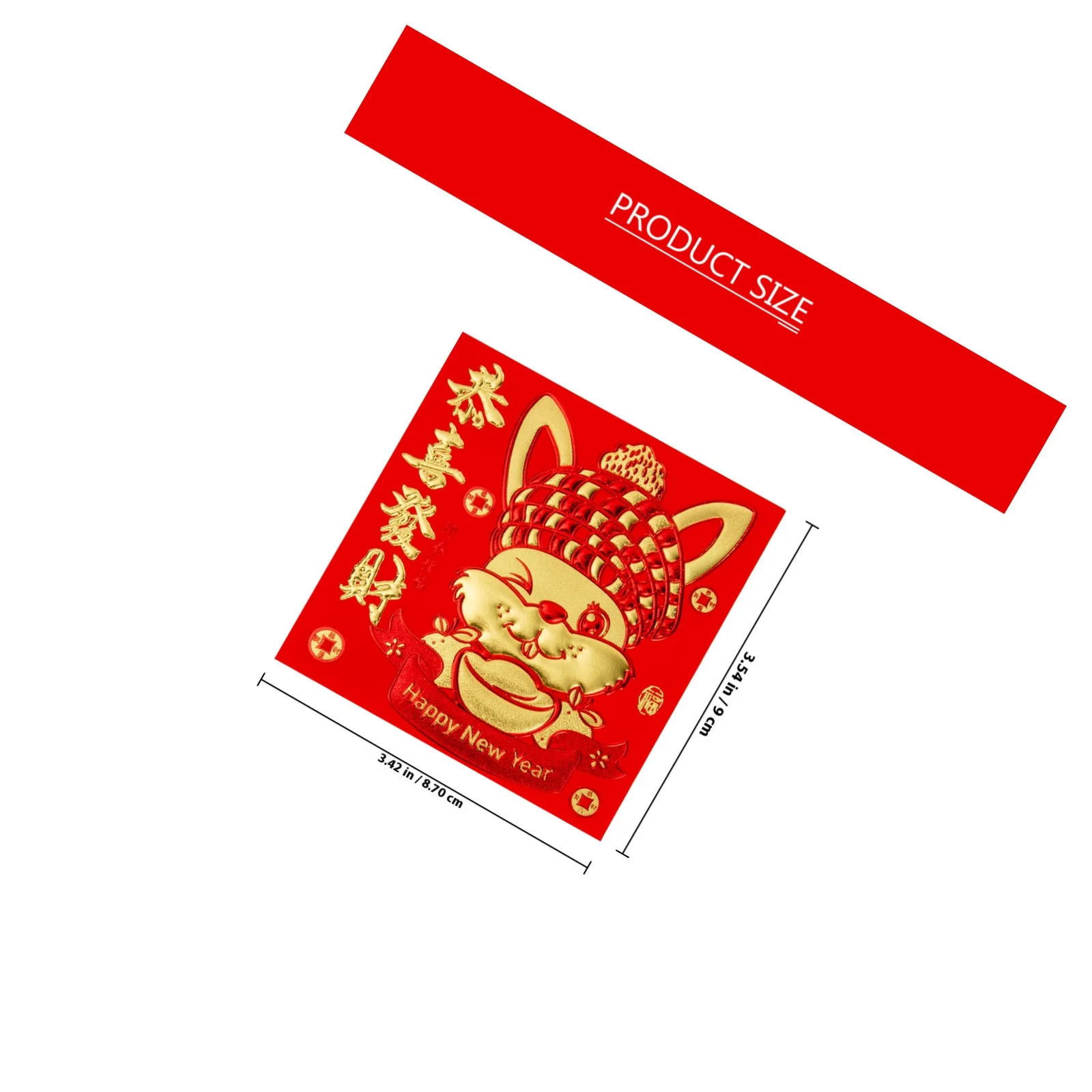 66Pcs Year of The Rabbit Red Envelopes Bright Cartoon Pattern Folding Money Bags Festive Lunar New Year Cash Packets Decorative