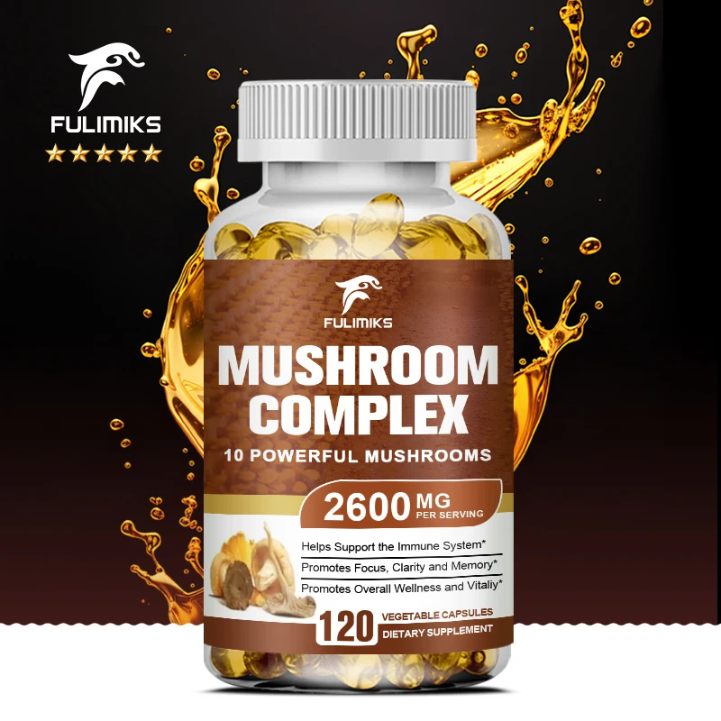 10 капсул грибовидного сложения для поддержки развития мозга, улучшения памяти и познания, повышения энергии и повышения иммунитета