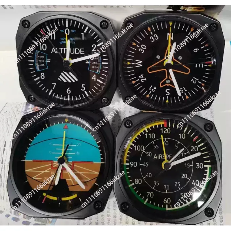 for Aircraft Simulation Instrument Set: Airspeed Altimeter Clock Attitude Indicator Heading & Alarm for Flight Simulators