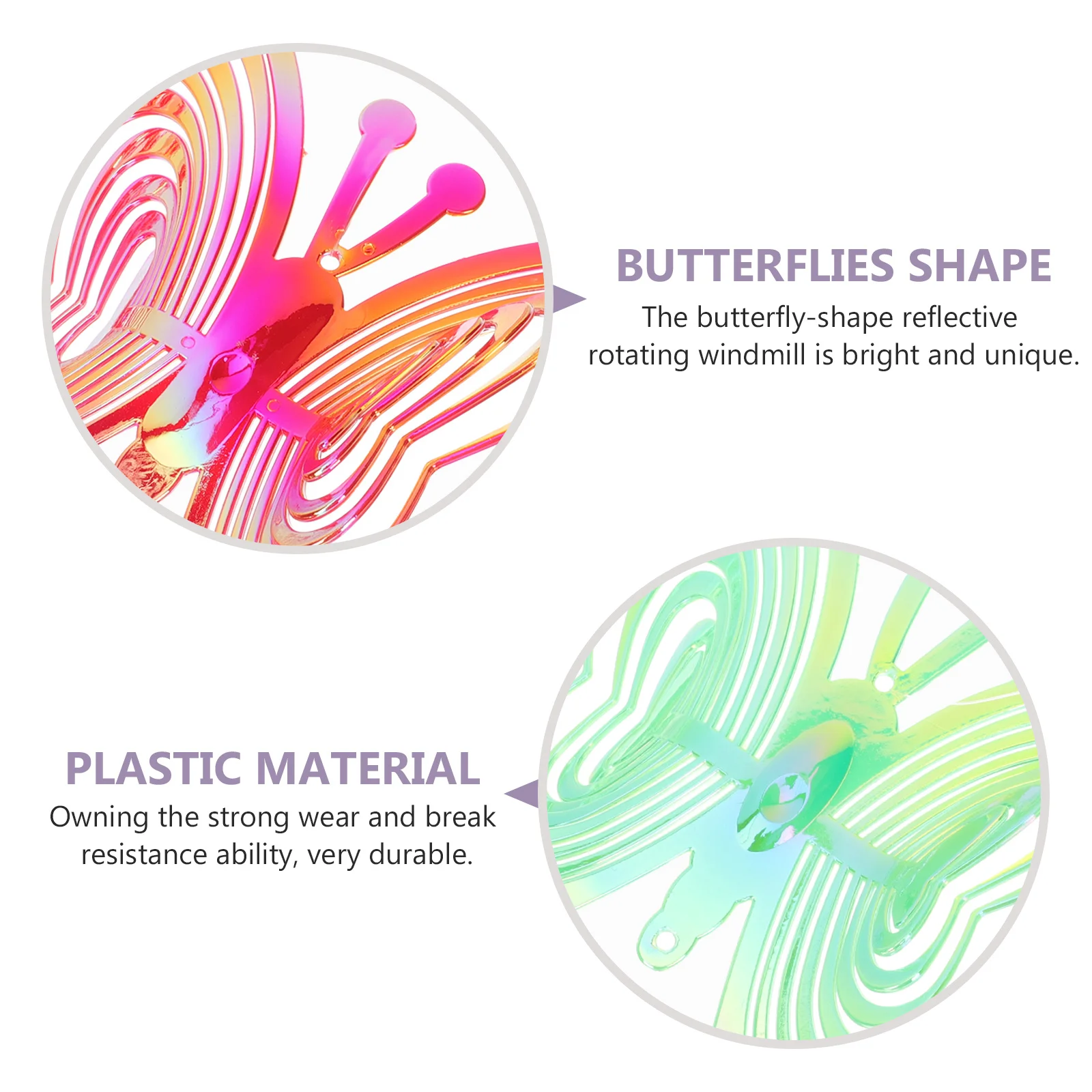 

3pcs Bird Repellers Garden Deterrent Tools Gradient Reflective Windmills Butterfly Shape Rotating Outdoor Wind