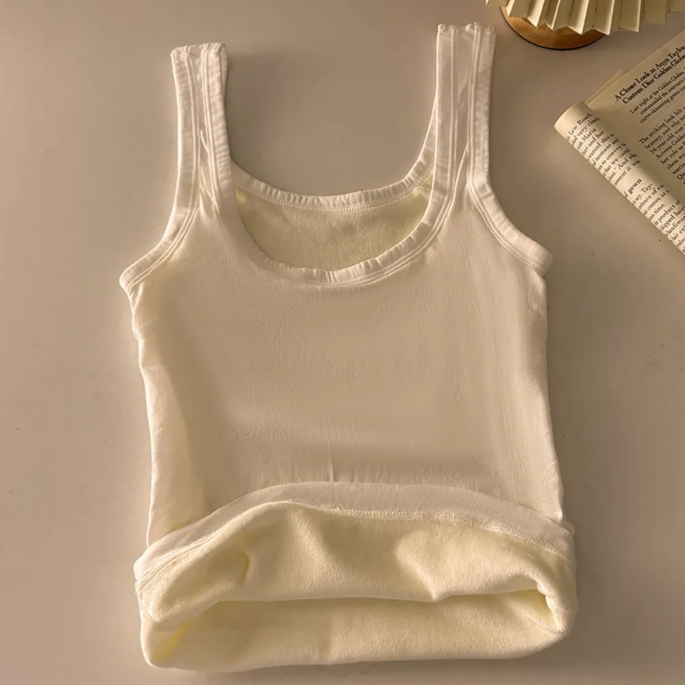 Casual Women Thermal Underwear Top Seamless Warm Plus Velvet Shirt Winter Sleeveless Vest Female Undershirt