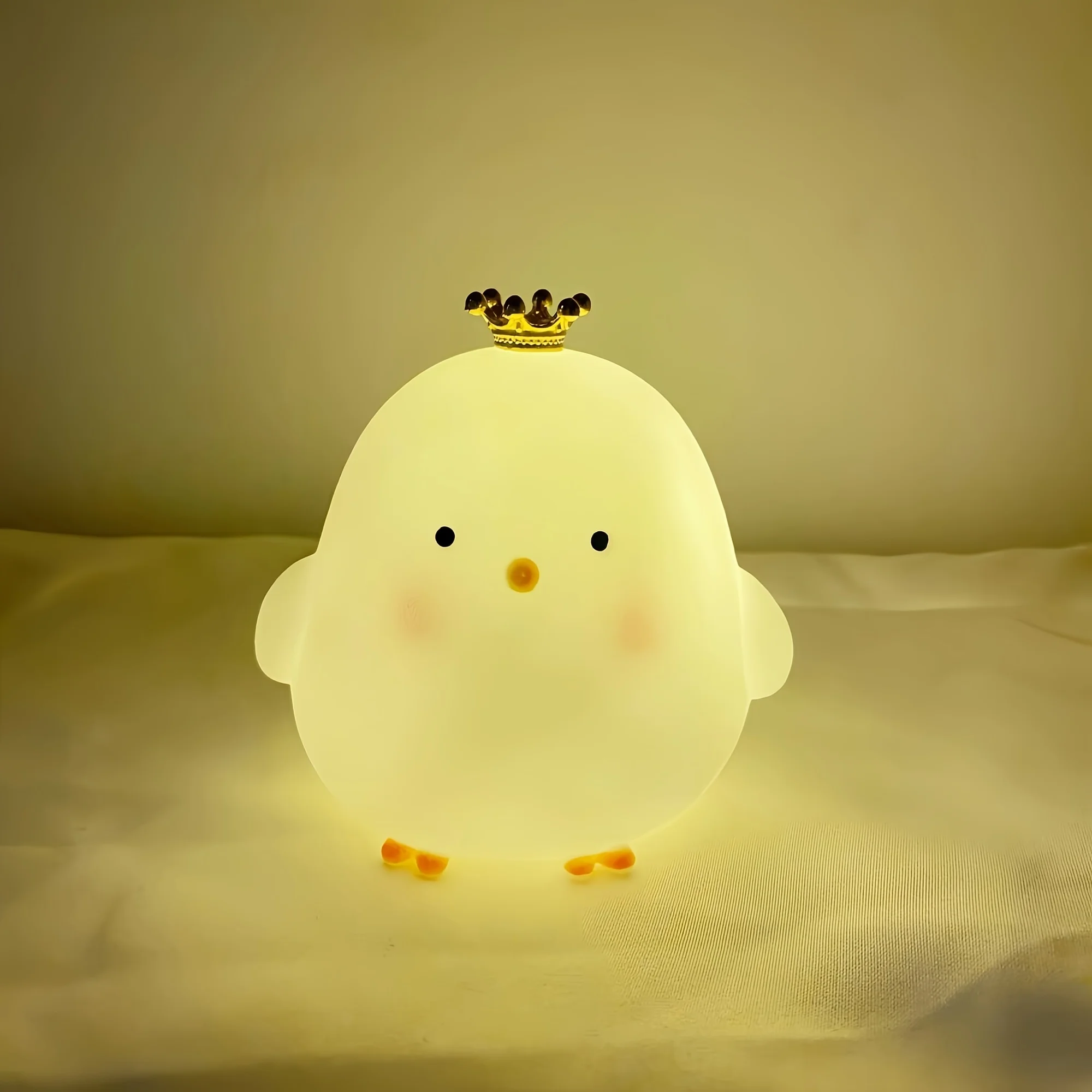 Crown Chick Night Light Bedroom Decoration Cute Cartoon Animal Night Light Christmas Gifts For Kids Room Bedside Sleeping Lamp