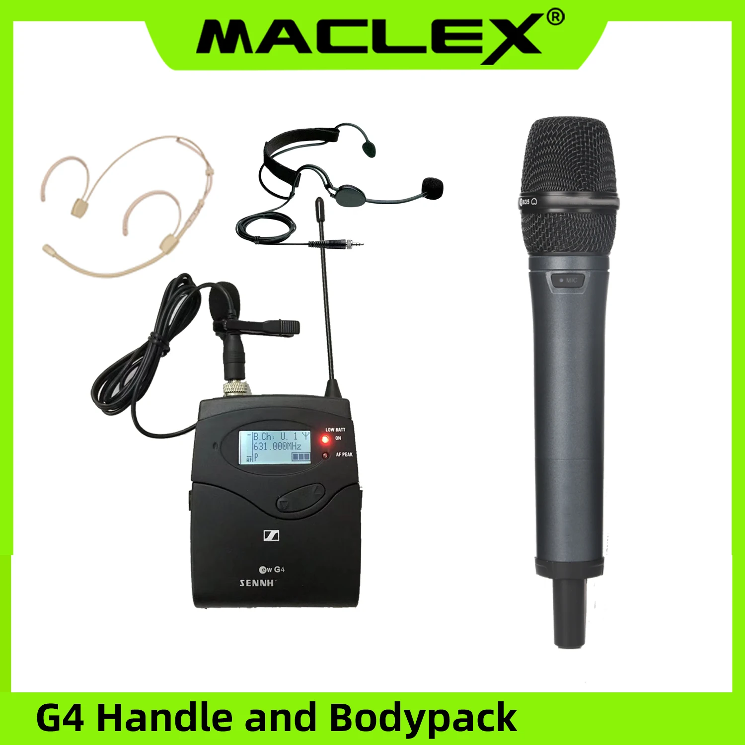 Maclex EW135G4 EW100G4  Wireless  Headset E835S Microphone Lavalier Mircophone Bodypack