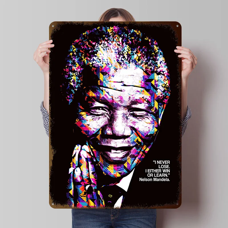 NELSON MANDELA ZITAT Metallposter Individuelle Wandkunst Retro Vintage Blechschilder für Bürodekoration Gaming Wohnkultur Artikel