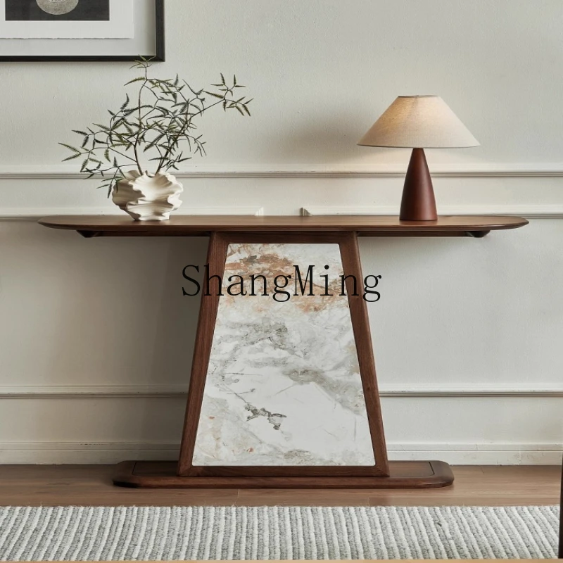 

ZYY black walnut bar case all log minimalist entrance table simple retro style table